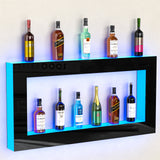 Acrylic wine rack mouth type wall mounted 2-layer 48 inch