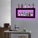 Acrylic wine rack mouth type wall mounted 2-layer 48 inch