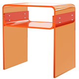 Acrylic U-shaped side table split 15.7-inch orange