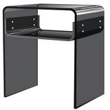 Acrylic U-shaped side table split 15.7-inch black