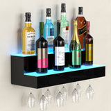 Acrylic wine rack wall mounted 2-layer 24 inch