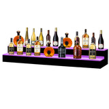 Acrylic wine rack against the wall, 2 layers, 60 inches