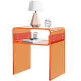 Acrylic U-shaped side table split 15.7-inch orange