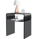 Acrylic U-shaped side table split 15.7-inch black