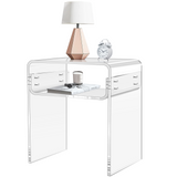 Acrylic U-shaped side table split 15.7-inch transparent color