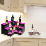 Acrylic wine rack wall mounted corner with 3 layers and 20 inches