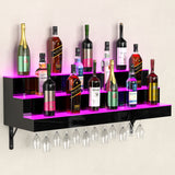 Acrylic wine rack wall mounted 3-layer 40 inch