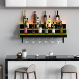 Acrylic wine rack wall mounted 3-layer 40 inch