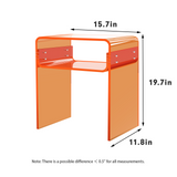 Acrylic U-shaped side table split 15.7-inch orange