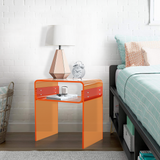 Acrylic U-shaped side table split 15.7-inch orange