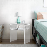 Acrylic U-shaped side table split 15.7-inch transparent color