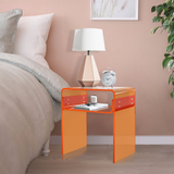 Acrylic U-shaped side table split 15.7-inch orange