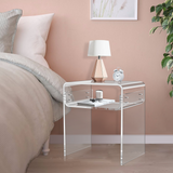 Acrylic U-shaped side table split 15.7-inch transparent color