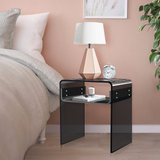 Acrylic U-shaped side table split 15.7-inch black