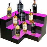 Acrylic wine rack wall mounted corner with 3 layers and 20 inches